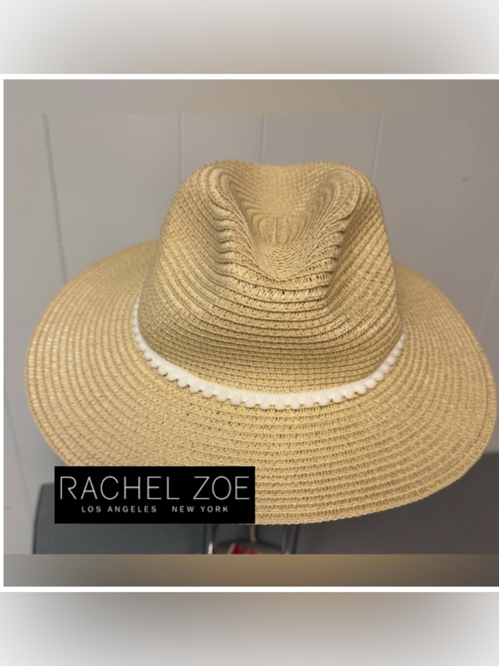 Rachel Zoe Tan & White Fedora.